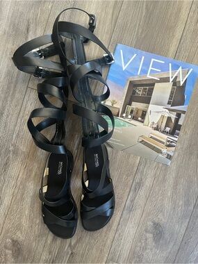 Michael Kors High Fashion Darby Leather Gladiator Sandals